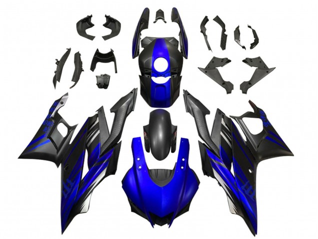 2022-2024 Yamaha YZF R3/R25 Motorcycle Fairings - Blue Matte Black