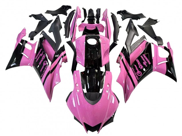 2022-2024 Yamaha YZF R3/R25 Motorcycle Fairings - Pink Glossy Black Monster