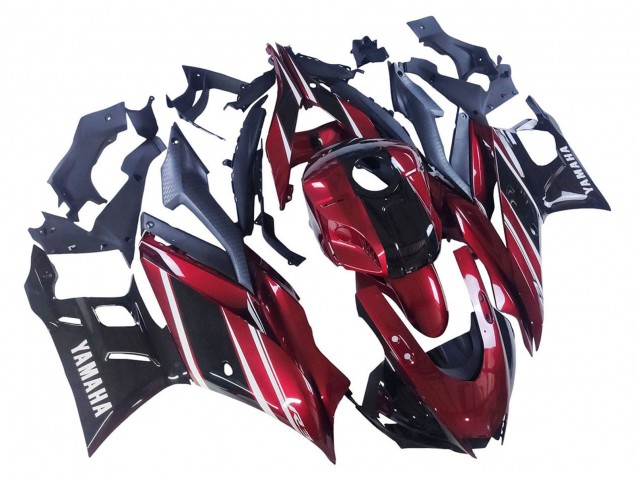 2022-2024 Yamaha YZF R3/R25 Motorcycle Fairing - Red White Glossy Black