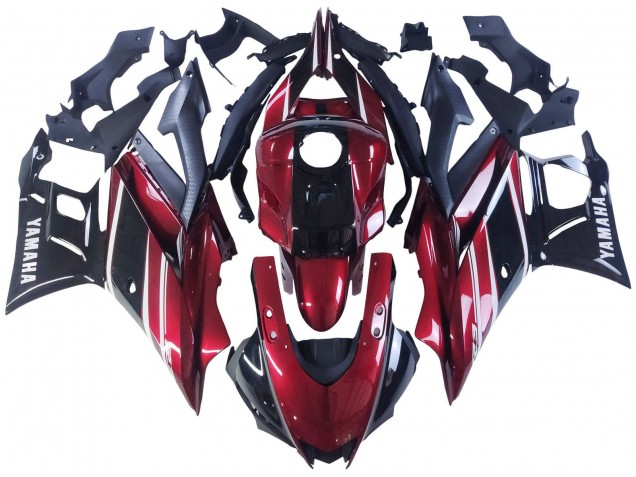 2022-2024 Yamaha YZF R3/R25 Motorcycle Fairing - Red White Glossy Black