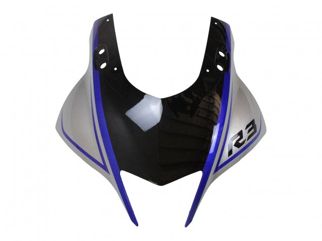 2022-2024 Yamaha YZF R3/R25 Motorcycle Fairings - Silver Blue Glossy Black