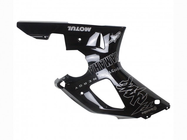 2000-2001 Yamaha YZF 1000 R1 Motorcycle Fairings - Glossy Black White Monster Motul