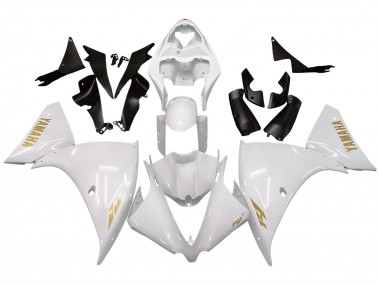 2012-2014 Yamaha YZF 1000 R1 Motorcycle Fairings - White Gold Decals