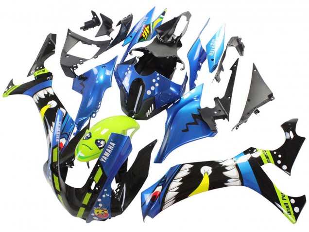 2020-2025 Yamaha YZF 1000 R1 Motorcycle Fairings - Blue Green Black Shark