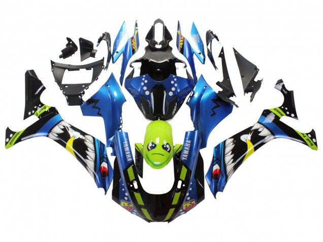 2020-2025 Yamaha YZF 1000 R1 Motorcycle Fairings - Blue Green Black Shark