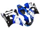 1998-2002 Yamaha YZF 600 R6 Motorcycle Fairings - White Blue Glossy Black