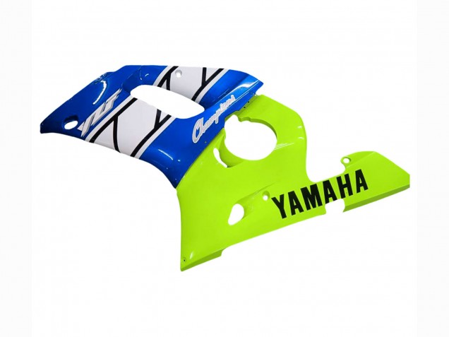 1998-2002 Yamaha YZF 600 R6 Motorcycle Fairings - Neon Green Blue White Champions