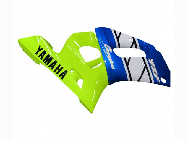1998-2002 Yamaha YZF 600 R6 Motorcycle Fairings - Neon Green Blue White Champions