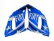1998-2002 Yamaha YZF 600 R6 Motorcycle Fairings - White Blue Neon Yellow Fiat Motul Michelin