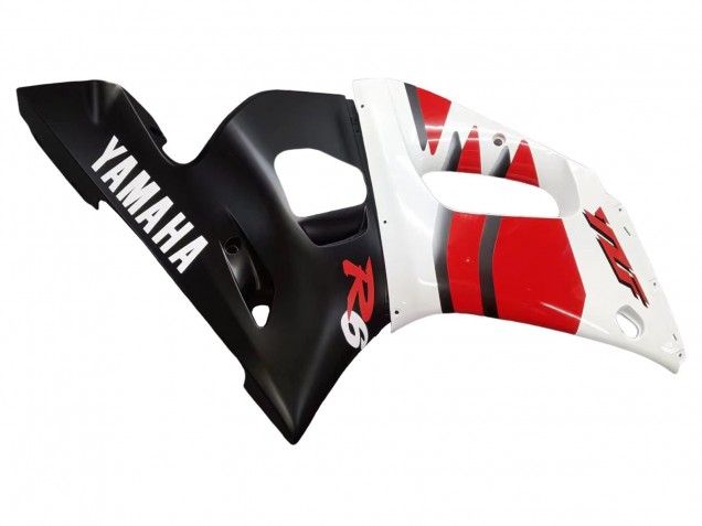 1998-2002 Yamaha YZF 600 R6 Motorcycle Fairings - White Red Glossy Black