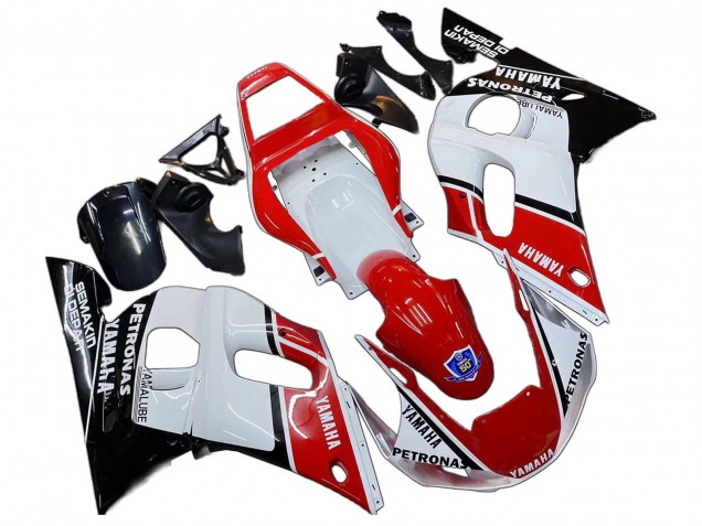 1998-2002 Yamaha YZF 600 R6 Motorcycle Fairings - White Red Black Petronas Yamalube 50th