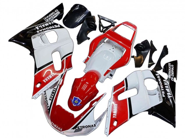 1998-2002 Yamaha YZF 600 R6 Motorcycle Fairings - White Red Black Petronas Yamalube 50th