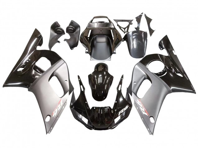 1998-2002 Yamaha YZF 600 R6 Motorcycle Fairings - Silver Glossy Black