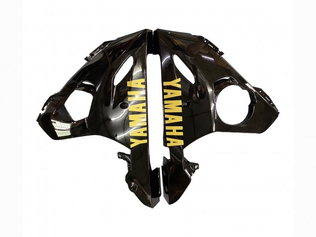 2003-2004 Yamaha YZF R6 Motorcycle Fairings - Glossy Black Matte Black Gold Decals