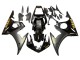 2003-2004 Yamaha YZF R6 Motorcycle Fairings - Glossy Black Matte Black Gold Decals