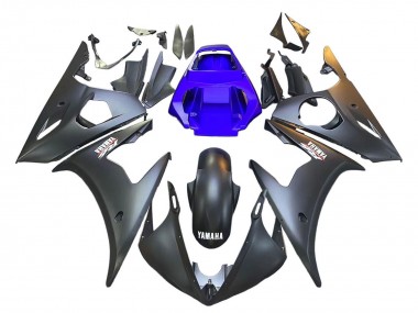 2003-2004 Yamaha YZF R6 Motorcycle Fairings - Blue Matte Black
