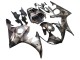 2003-2004 Yamaha YZF R6 Motorcycle Fairings - Grey Matte Black Geometric