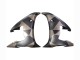 2003-2004 Yamaha YZF R6 Motorcycle Fairings - Grey Matte Black Geometric