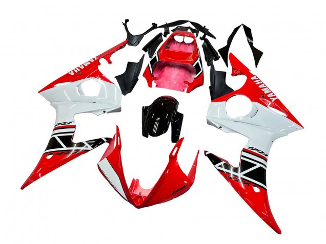 2006-2009 Yamaha YZF R6S Motorcycle Fairings - Red White Black