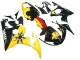 2005 Yamaha YZF 600 R6 Motorcycle Fairings - Black Yellow Red 46