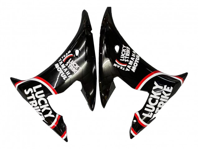 2005 Yamaha YZF 600 R6 Motorcycle Fairings - Glossy Black White Lucky Strike Motul