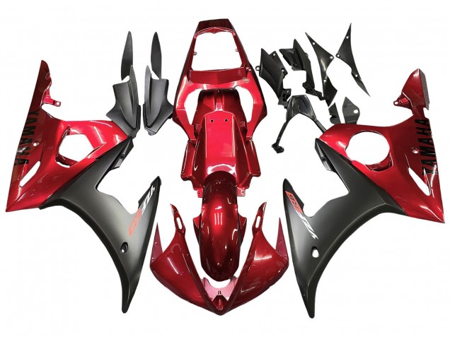 2005 Yamaha YZF 600 R6 Motorcycle Fairing - Red Matte Black