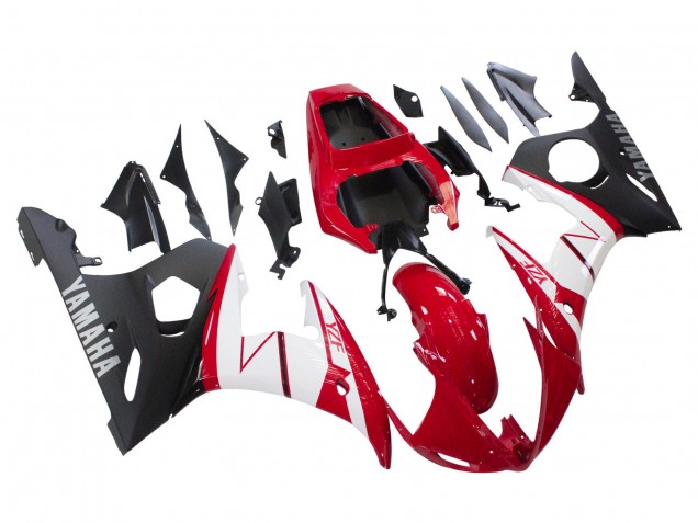 2005 Yamaha YZF 600 R6 Motorcycle Fairings - Red White Matte Black