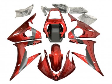 2005 Yamaha YZF 600 R6 Motorcycle Fairings - Red Matte Black