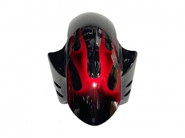 2005 Yamaha YZF 600 R6 Motorcycle Fairings - Black with Red Flame
