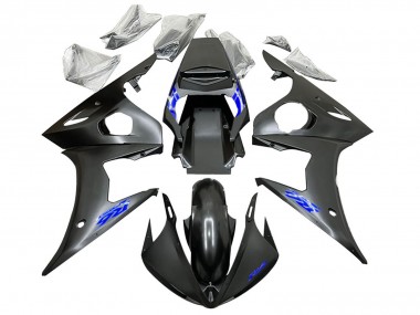 2005 Yamaha YZF 600 R6 Motorcycle Fairings - Black Blue