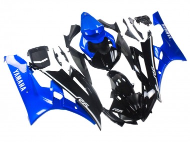 2006-2007 Yamaha YZF 600 R6 Motorcycle Fairings - Blue Glossy Black