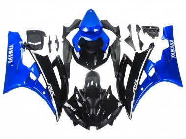 2006-2007 Yamaha YZF 600 R6 Motorcycle Fairings - Blue Glossy Black