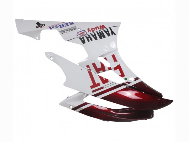 2006-2007 Yamaha YZF 600 R6 Motorcycle Fairings - White Maroon Red Fiat Acer Yamalube
