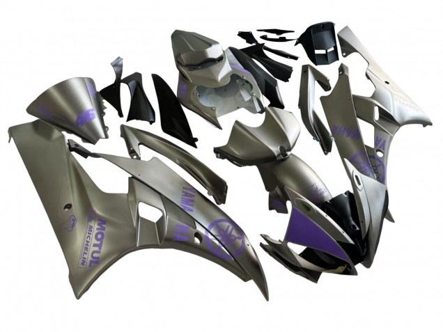 2006-2007 Yamaha YZF 600 R6 Motorcycle Fairings - Grey Purple Motul