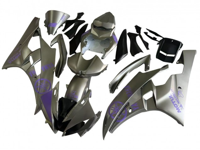 2006-2007 Yamaha YZF 600 R6 Motorcycle Fairings - Grey Purple Motul