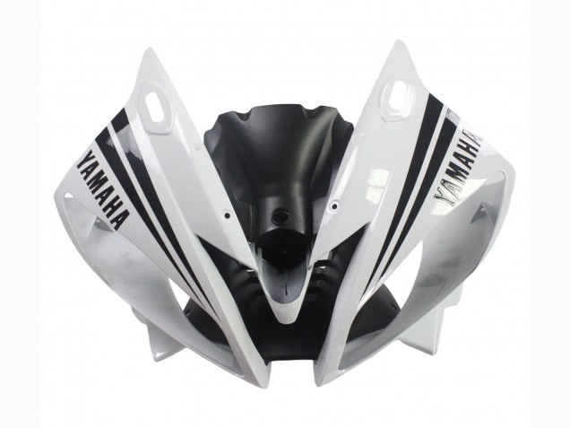 2006-2007 Yamaha YZF 600 R6 Motorcycle Fairings - White Glossy Black Motul Michelin
