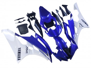 2006-2007 Yamaha YZF 600 R6 Motorcycle Fairings - White Blue Black