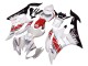 2006-2007 Yamaha YZF 600 R6 Motorcycle Fairings - White Red Black Motul