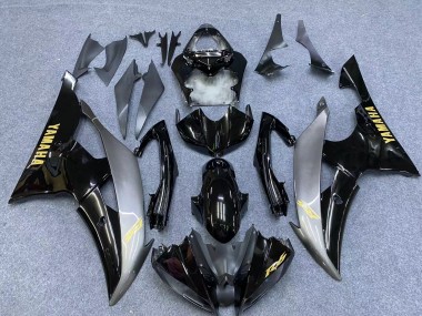 2006-2007 Yamaha YZF 600 R6 Motorcycle Fairings - Silver Glossy Black Gold Decals