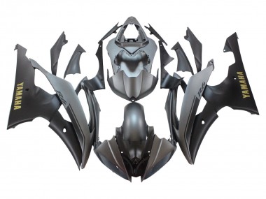 2008-2016 Yamaha YZF 600 R6 Motorcycle Fairings - Grey Matte Black Gold Decals
