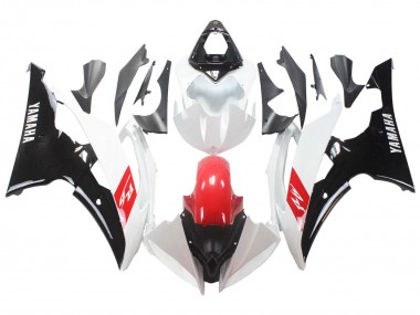 2008-2016 Yamaha YZF 600 R6 Motorcycle Fairings - White Red Glossy Black