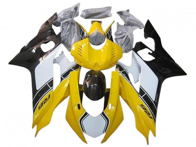 2017-2023 Yamaha YZF 600 R6 Motorcycle Fairings - White Yellow Glossy Black
