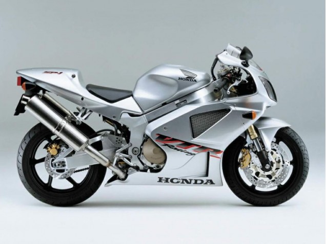 2000-2006 Honda VTR1000 Motorcycle Fairings - Silver White Racing