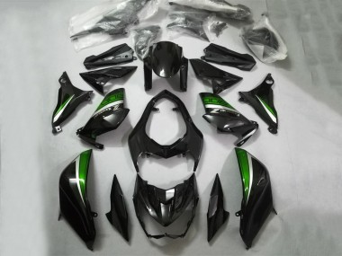 2013-2018 Kawasaki Z800 Motorcycle Fairings - Glossy Black Green Silver