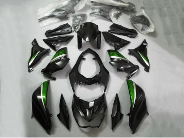2013-2018 Kawasaki Z800 Motorcycle Fairings - Glossy Black Green Silver