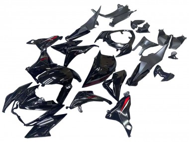 2013-2018 Kawasaki Z800 Motorcycle Fairings - Glossy Black Red