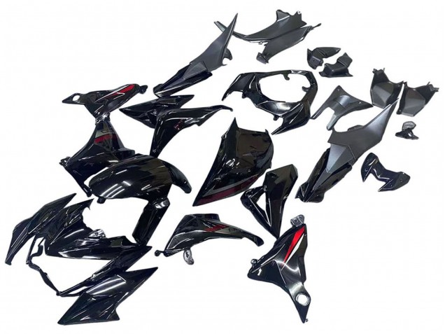 2013-2018 Kawasaki Z800 Motorcycle Fairings - Glossy Black Red