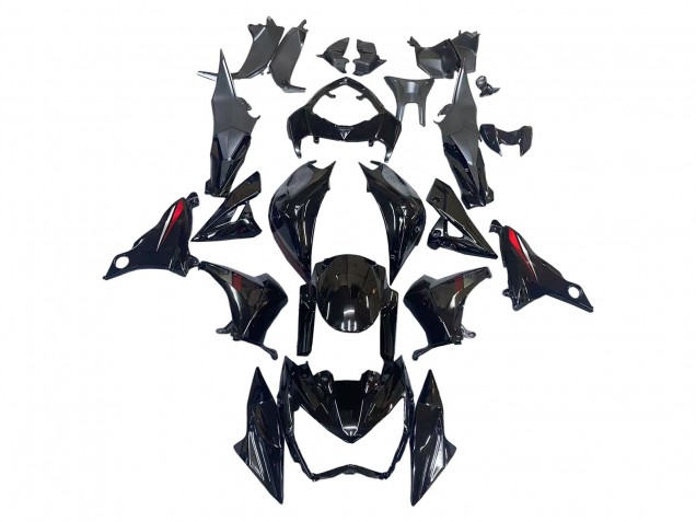 2013-2018 Kawasaki Z800 Motorcycle Fairings - Glossy Black Red