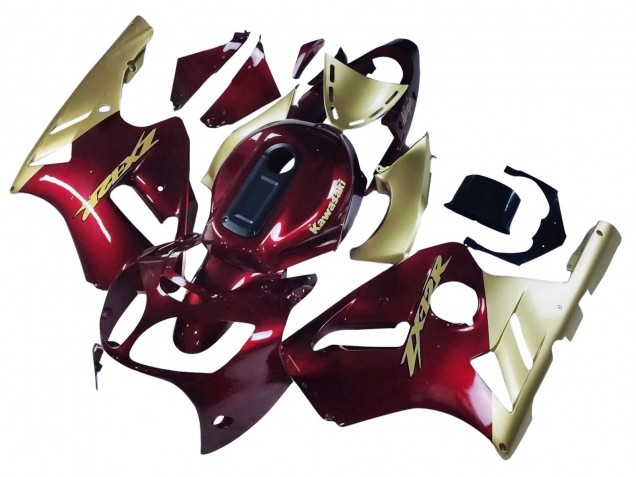 2000-2001 Kawasaki ZX12R Motorcycle Fairings - Red Gold