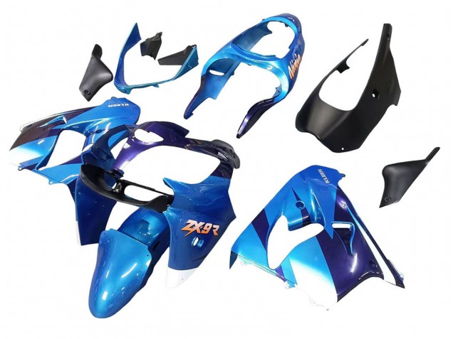 2000-2001 Kawasaki ZX9R Motorcycle Fairings - Blue Black
